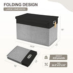 Large Toy Storage Box with Lid, Collapsible Toys Storage Organizer Bins with - Image 2