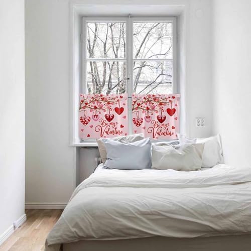 Vandarllin Pink Valentine's Day Kitchen Curtains and Valances Set, Be My - Image 7