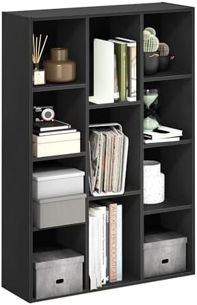 Furinno LUDER Book Shelf, 11-Cube Bookshelf, Reversible Bookcase, 9.4 x 29.1 x by Furinno-FitsYourSpaceFitsYourBudget