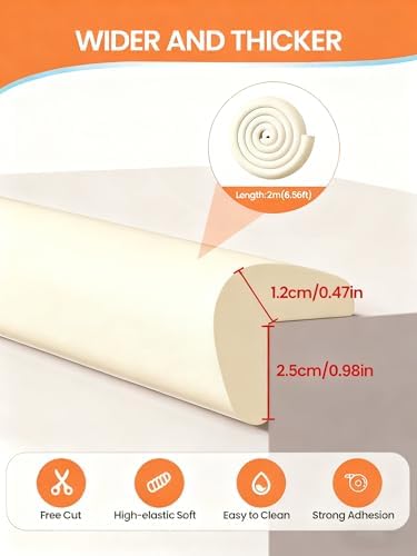 Baby Corner Protector Guards, 6.6FT 0.47'' Thick, Peel and Stick - Image 2