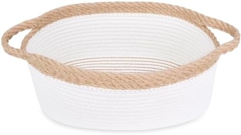 ABenkle Small Basket with Handles, Boho Decorative Rope Woven Dog Cat Toy by ABenkle