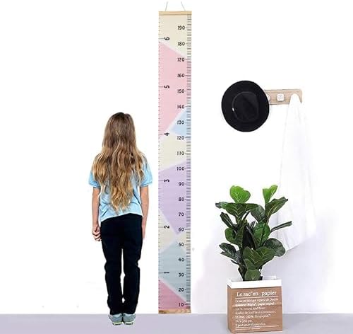 Kids Growth Chart, Wood Frame Fabric Canvas Height Measurement Ruler from Baby - Image 7