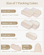 Narwey 7 Set Checkered Packing Cubes - Image 3