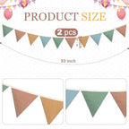 Oudain 2 Pcs Pennant Banner Flags Nursery Garland Triangle, Warm Color - Image 2