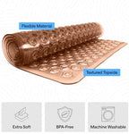 GORILLA GRIP Square Shower Stall Mat, Bathtub Floor Mat, 21x21 Brown - Image 4