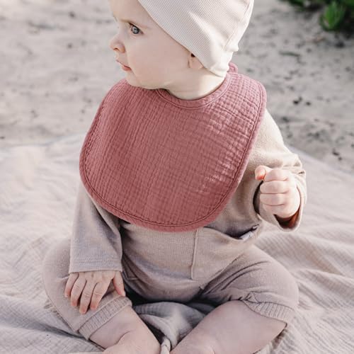 Konssy 8-Pack Muslin Baby Bibs, Adjustable Fit - Image 6