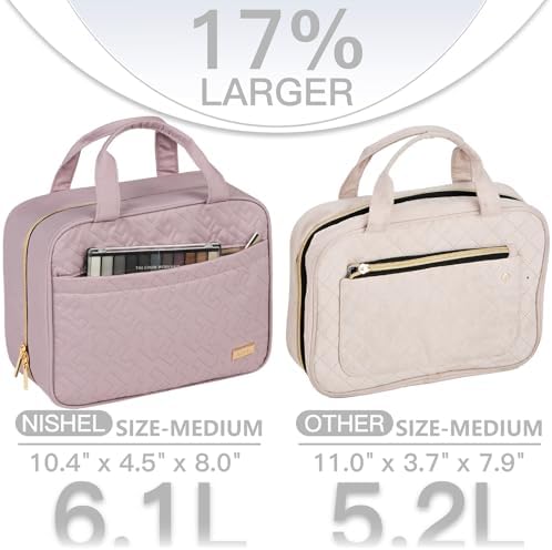 NISHEL Travel Toiletry Bag for women, Portable Hanging makeup Organizer - Image 3
