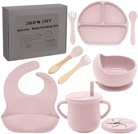 100% Silicone baby feeding set, BPA free Baby dishes set by Dormlony