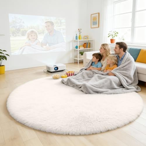 OLANLY Ivory Round Rugs for Bedroom - Image 3