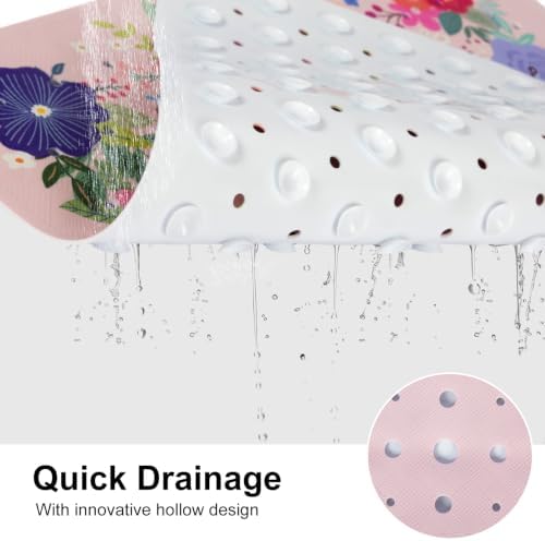 Square Shower Mat Non Slip 21x21 Inch, Plant Anti Slip Shower Mat - Image 6