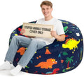 Lukeight Dinosaur Stuffed Animal Storage Bean Bag Chair Cover by Lukeight