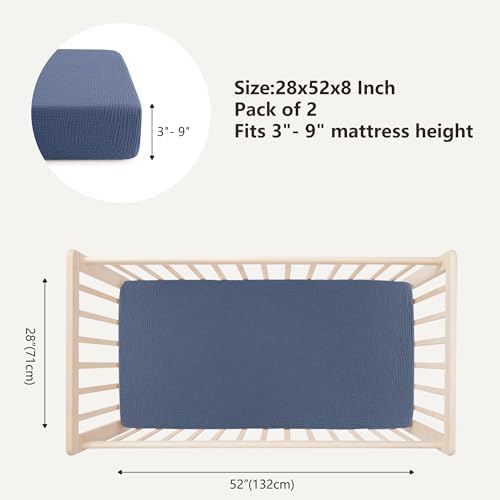 Bearmoss Muslin Crib Sheets 100% Cotton Baby Crib Sheets Soft&Breathable - Image 3
