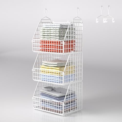 PUPPYCUTE Hanging Closet Organizer and Storage, Clothes Hanging Shelves Wire by PUPPYCUTE