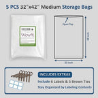 Wowfit Large Plastic Bags for Comforters & Pillows, 5 CT, 1.6 Mil - Image 2