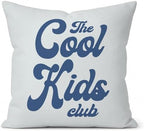 Blue Cool Kids Club Pillow Cover 18x18, Kids Room Playroom Decor by Unknown