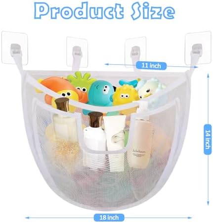 Bath Toys Storage, Corner Bath Toys Bag, Tub Toy Net - Image 2