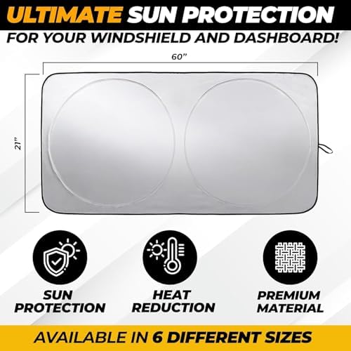 Autovir Windshield Sun Shade for Jeep, 280T UV Sun Blocker, Visor Shield - Image 3