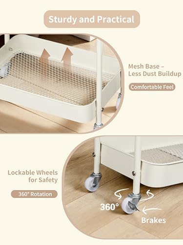 Fortella Baby Diaper Caddy, 3 Tier Rolling Cart - Image 4