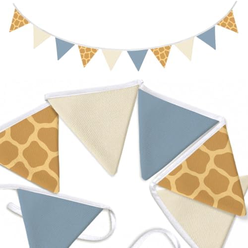 Safari Nursery Decor Banner Neutral Giraffe Garland Flags by Unknown