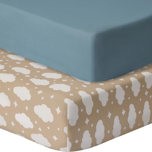 GUNTAIL Baby Crib Sheets for Boys Girls, 2 Pack Fitted Crib Sheet for Standard by GUNTAIL