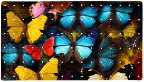 Shower Mat Non Slip 26.8 x 15.1 Inches, Colorful Butterflies Bathtub Mat Shower by Anna+Cowper
