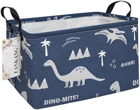 Rectangular Blue dinosaur Storage Bin Nursery Hamper by FANKANGStorageBasket