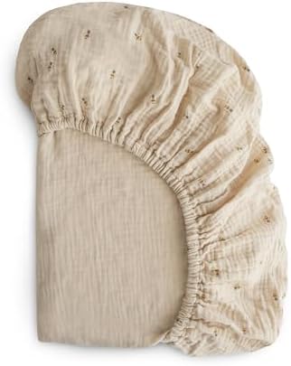 mushie Extra Soft Muslin Fitted Crib Sheet | 192 Thread Count | 28"x 52" by mushie