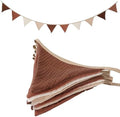 Pennant Banners Bunting Flags Beige and Coffee, Garland Triangle Banners Fabric by Uorbmaio
