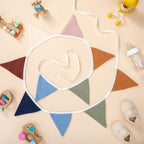 Oudain 2 Pcs Pennant Banner Flags Nursery Garland Triangle, Neutral Color - Image 3