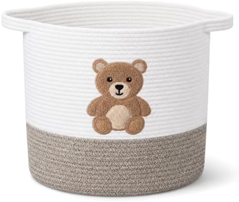 LemonRoad Teddy Bear Basket 14"x14", Baby Laundry Basket by Unknown
