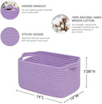 CubesLand Cube Storage Organizer Basket Bin, Cotton Rope Shelves Basket - Image 2