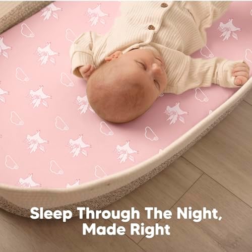 2-Pack Baby Bassinet Sheets Girl, 33x17 Bedside Sheets - Image 6
