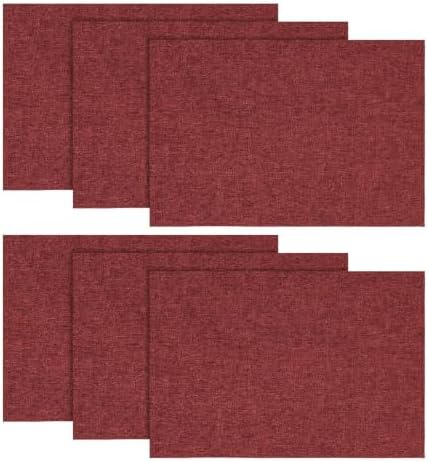 Artoid Mode Dark Red Placemats Set of 6, 12x18 Inch Christmas Valentine's Day by ArtoidMode