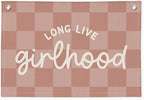 "Long Live Girlhood" Linen Canvas Wall Hanging 20x30 Inch by Wheatwin