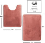 Clara Clark 2 Piece Bathroom Rugs, Velvet Memory Foam Bath Mat Set, Non-Slip - Image 2