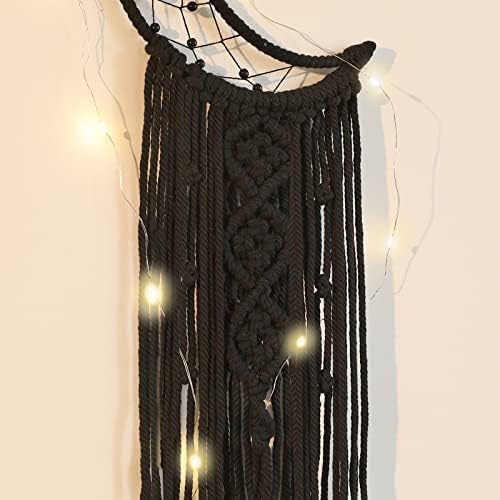 Boho Macrame Wall Hanging, Crochet Moon Star Dream Catcher - Image 3