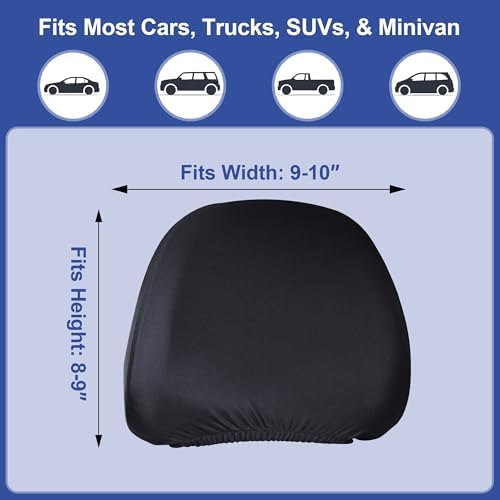 ALLANSING Lycra Car Headrest Covers 4-Pack - Image 6