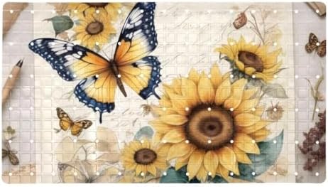Shower Mat Non Slip, Butterflies Sunflower Anti Slip Bath Mat by Anna+Cowper