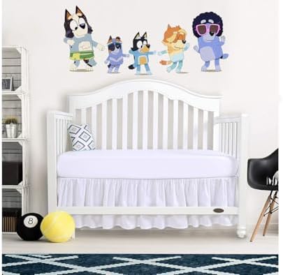 Crib Bed Skirt 28” x 52” with 14” Drop – Split Corners Dust Ruffle, Microfiber - Image 4