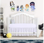 Crib Bed Skirt 28” x 52” with 14” Drop – Split Corners Dust Ruffle, Microfiber - Image 4