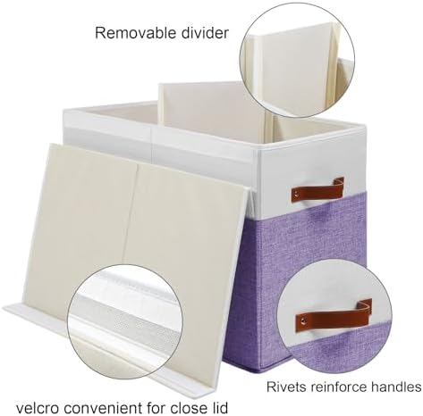 Large Toy Storage Box with Lid, Toy Chest Bin Boxes Basket with Dividers - Image 4