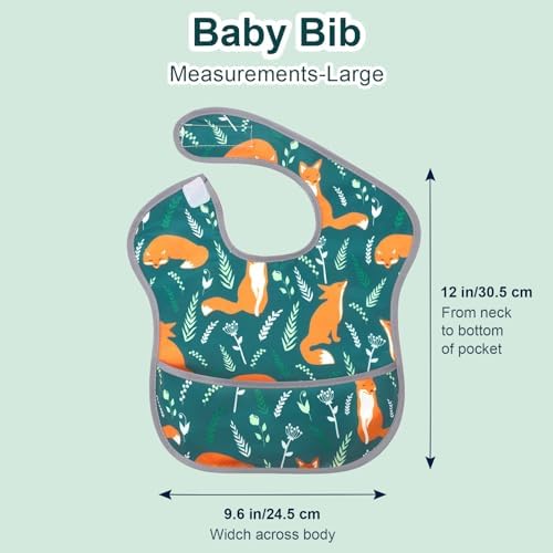 Accmor Baby Bibs for Eating, Waterproof Mess Proof Baby Toddler Bibs, Apron - Image 7