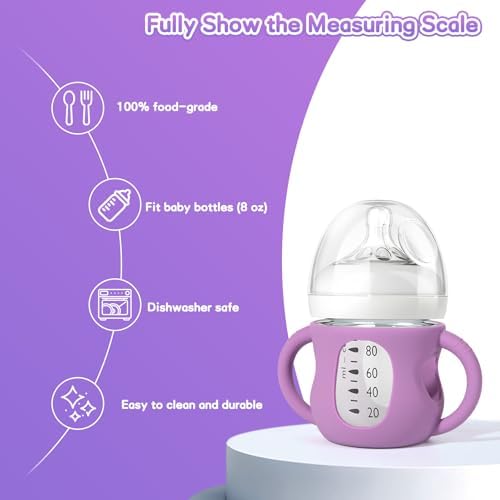 Silicone Sleeves for Avent Natural Glass Baby Bottles, BPA Free, Anti Breakage - Image 3
