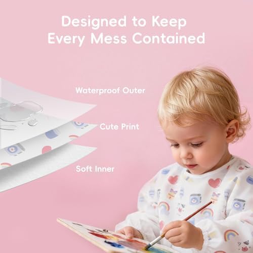 KIIS Disposable Baby Bibs, Waterproof Smock Bibs, Full Coverage - Image 2