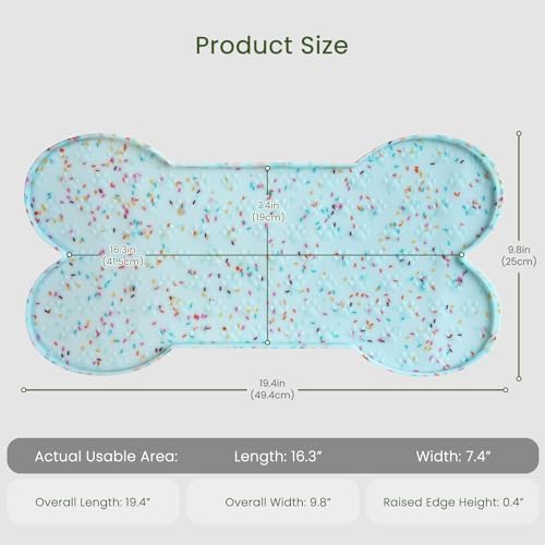 PWTAA Dog Food Mat Anti-Slip Silicone Dog Bowl Mat Thicker Pet Placemat - Image 2