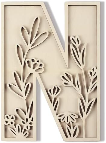 Layered 12 Inch Large Wooden Letters N by LonganCraft