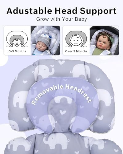 Infant Car Seat Insert with Extra Headrest, Baby Car Seat Head Support - Image 2