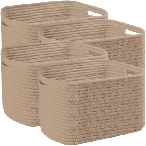 4 Pack Large Storage Baskets for Organizing, and Clothes, Cotton Rope Basket by Unknown