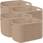 4 Pack Large Storage Baskets for Organizing, and Clothes, Cotton Rope Basket by Unknown