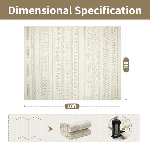 8x10 Area Rugs for Living Room Rug Washable: Abstract Large Rug for Dining Room - Image 3